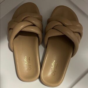 Seychelles Tan Braided Slide Sandals